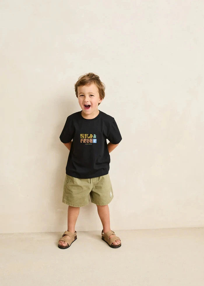 Kids Wild and Free SS T-Shirt - Vintage Black