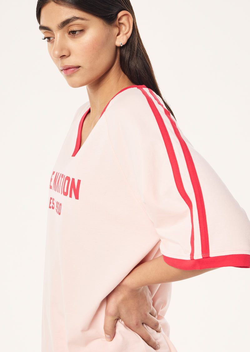 Spinout Baseball Tee - Soft Pink