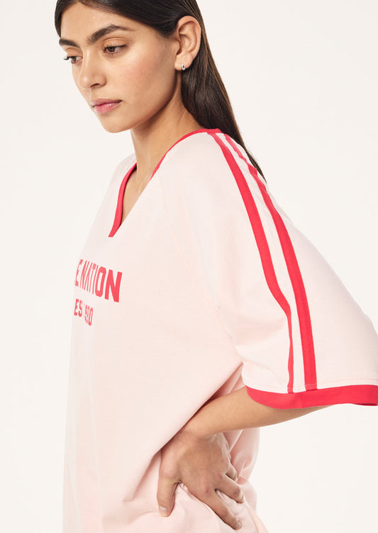 Spinout Baseball Tee - Soft Pink