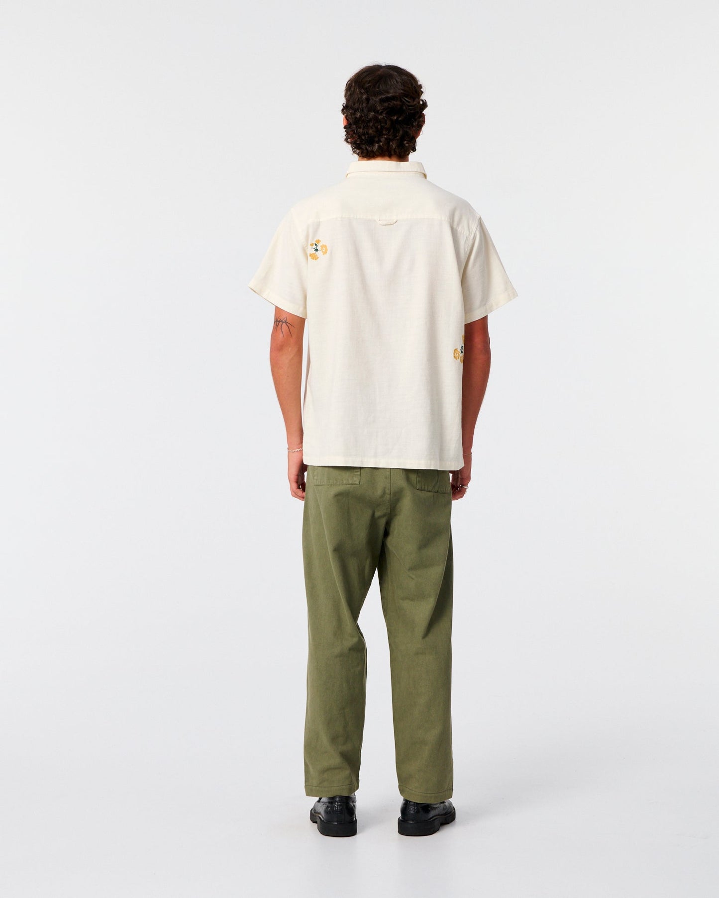 Peace Flower Embro SS Shirt - Ecru - photo 3