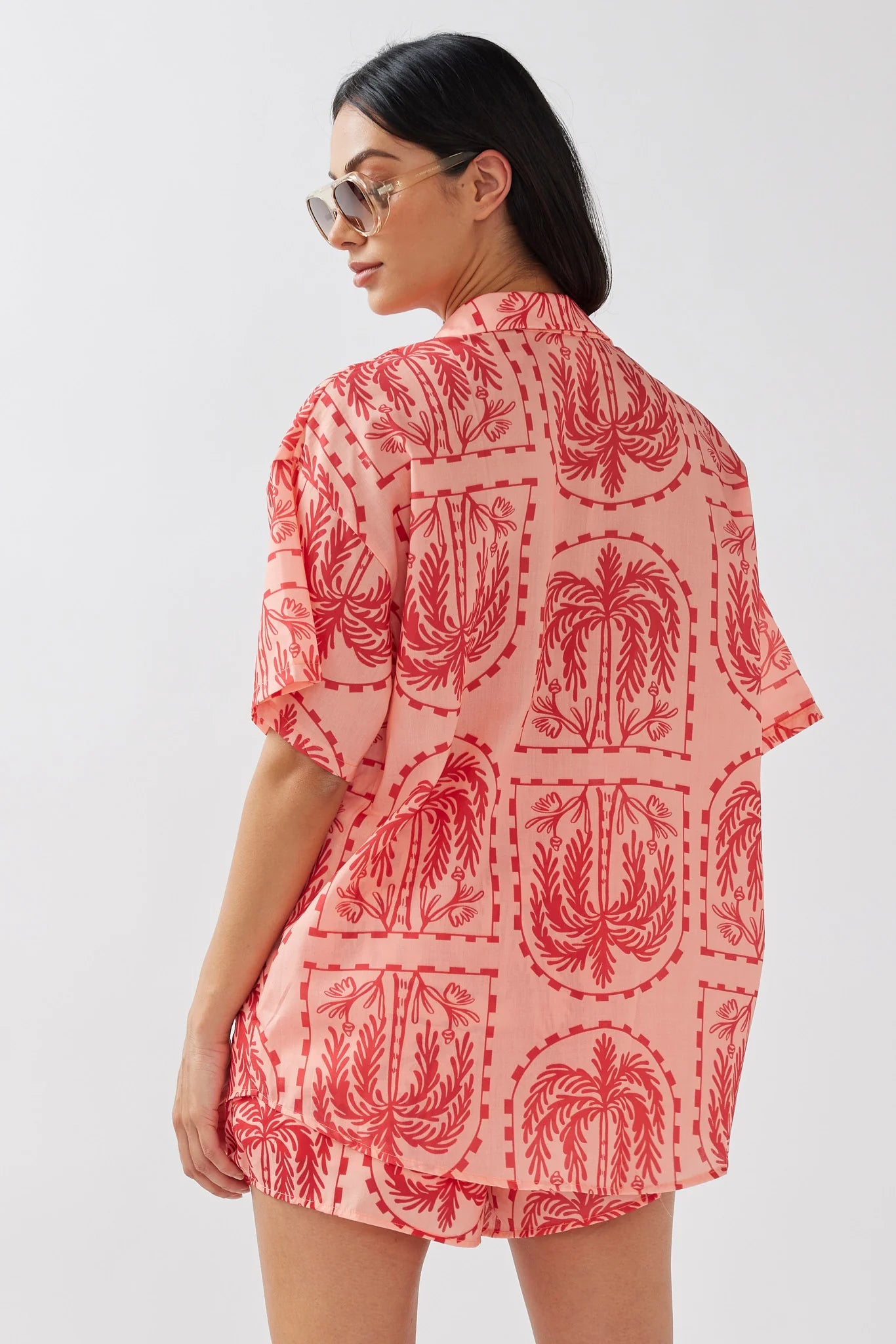 Shirt - Red Salmon Printed