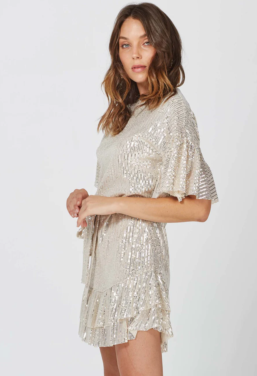 Hereafter Sequin Dress - Champagne