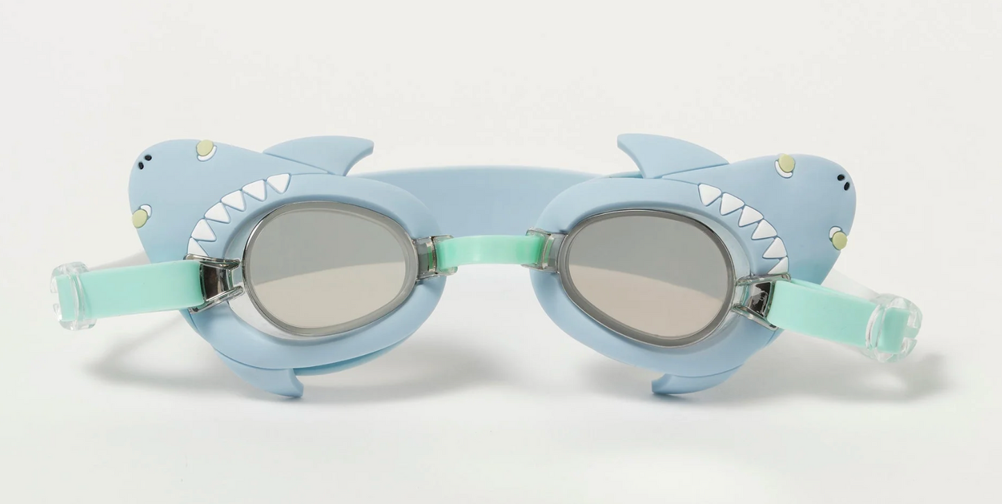 Salty the Shark Mini Swim Googles - Aqua