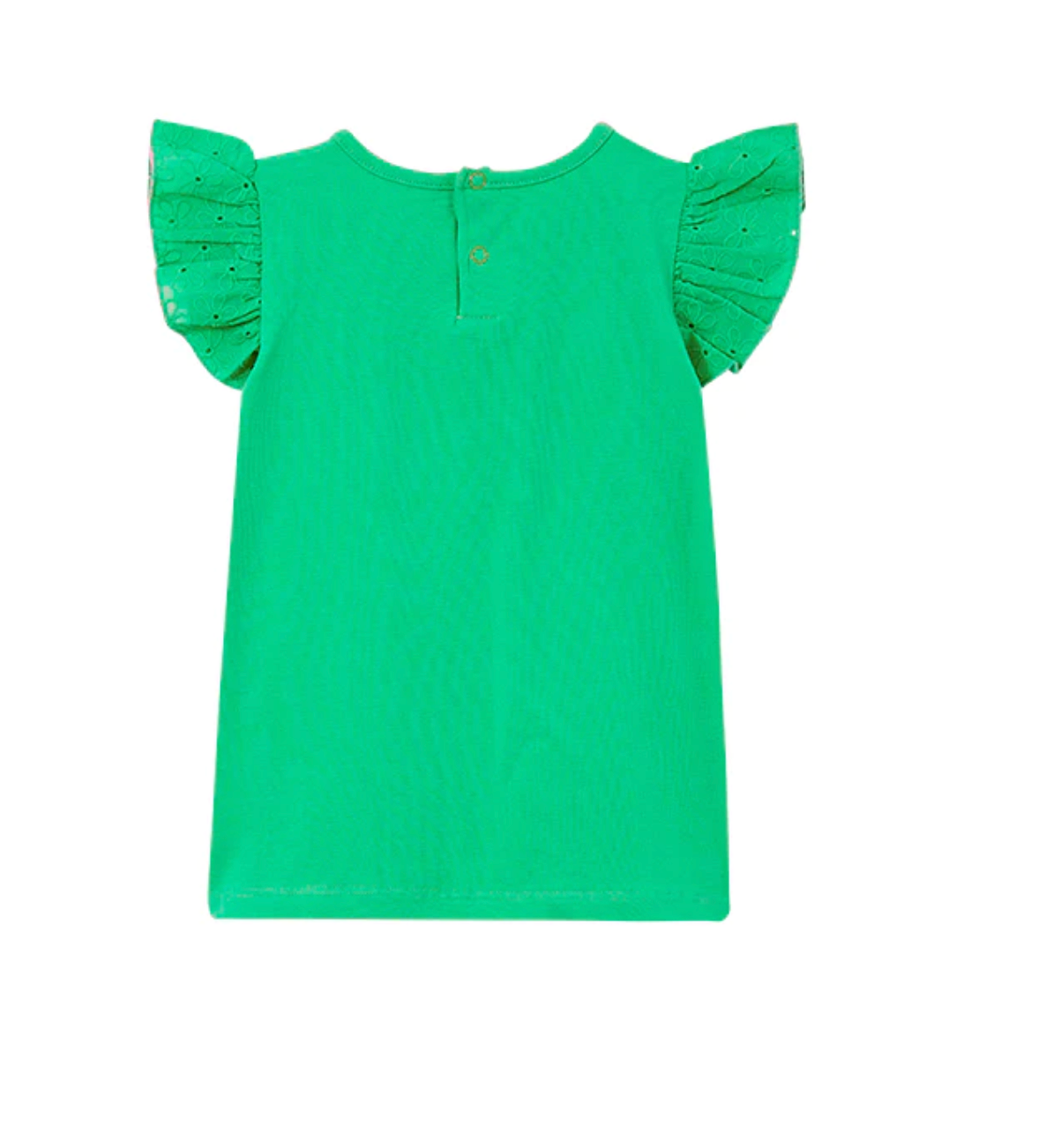 Green Broderie Frill Tee