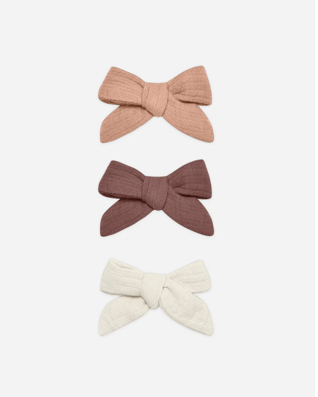 Bow with Clip set of 3 - Rose, Plum, Natural