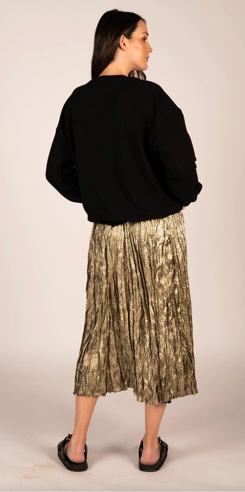 Lilian Pleat Skirt - Crushed Gold