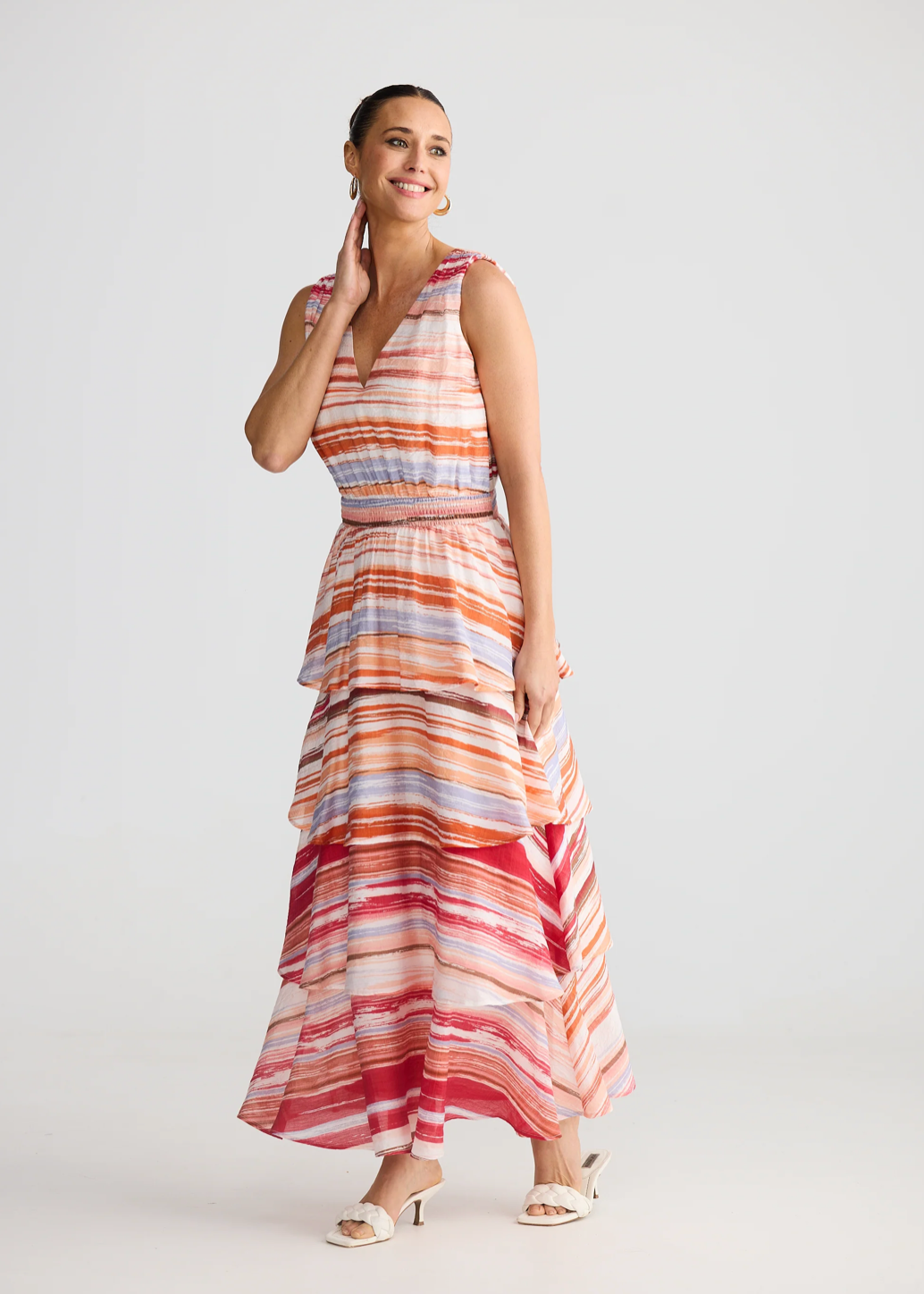 Adella Maxi Dress - Painterly Stripe
