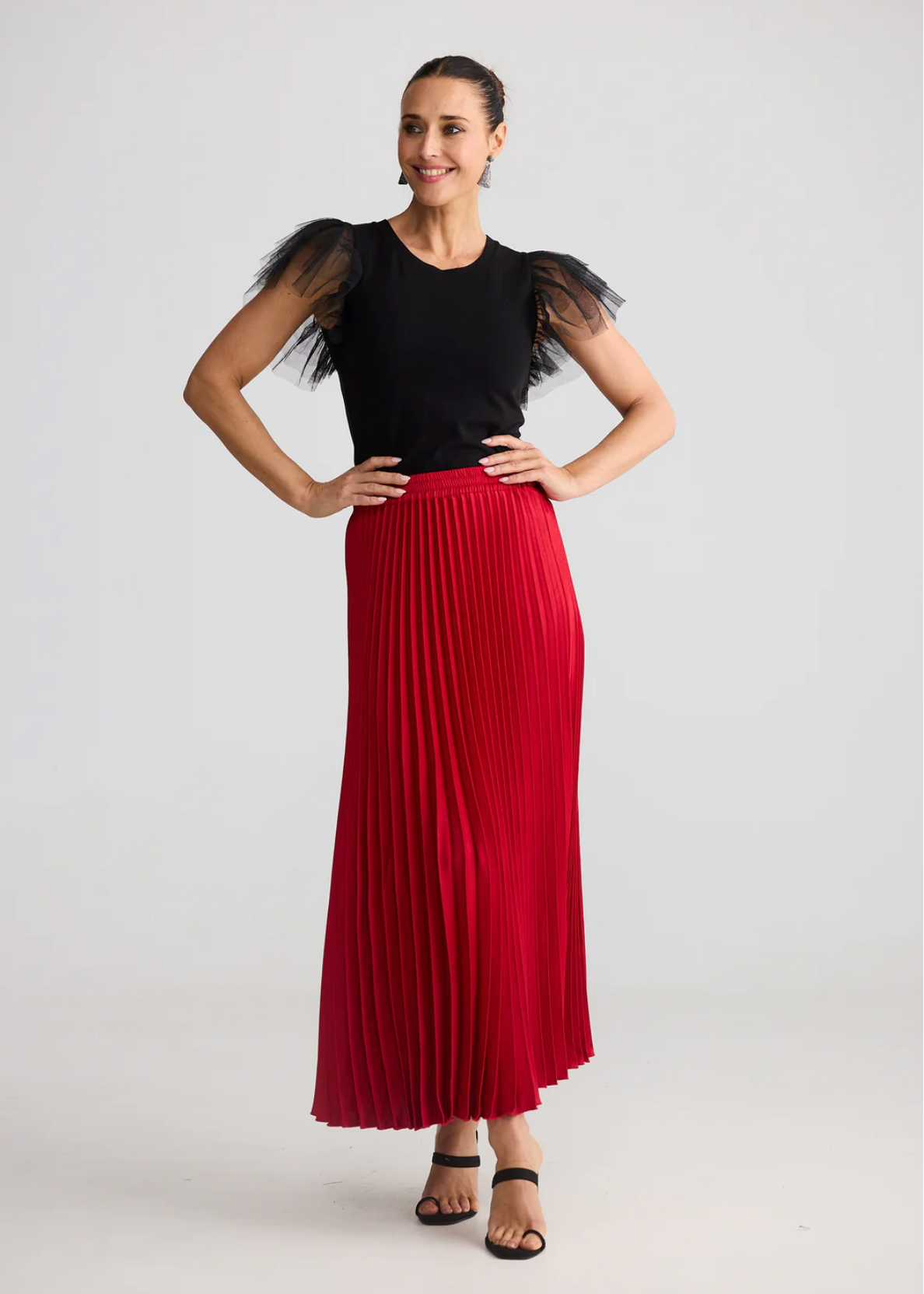 Alias Pleated Skirt - True Red
