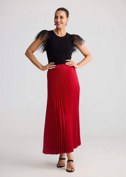 Alias Pleated Skirt - True Red