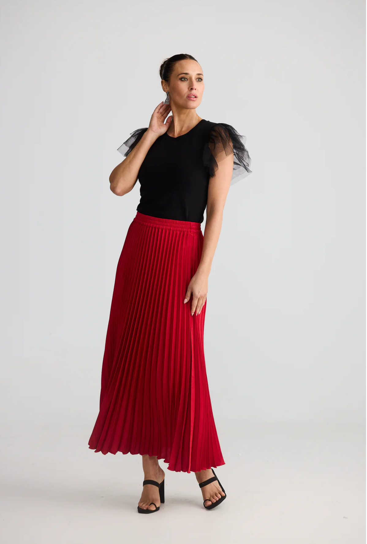 Alias Pleated Skirt - True Red