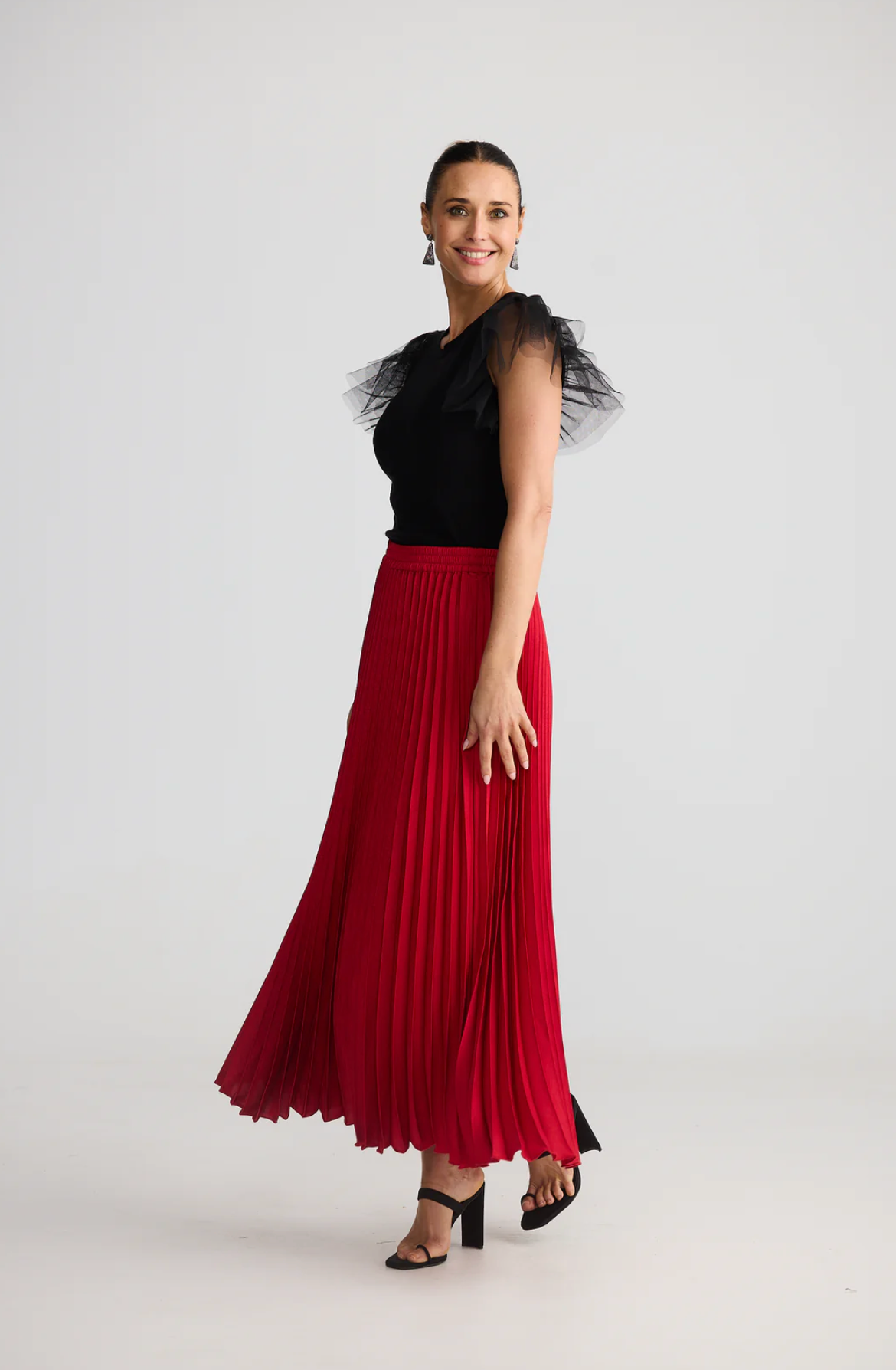 Alias Pleated Skirt - True Red