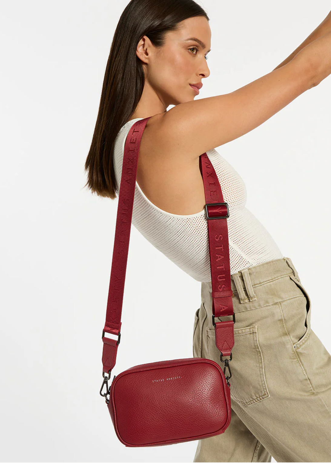 Plunder With Webbed Strap Bag - Rouge