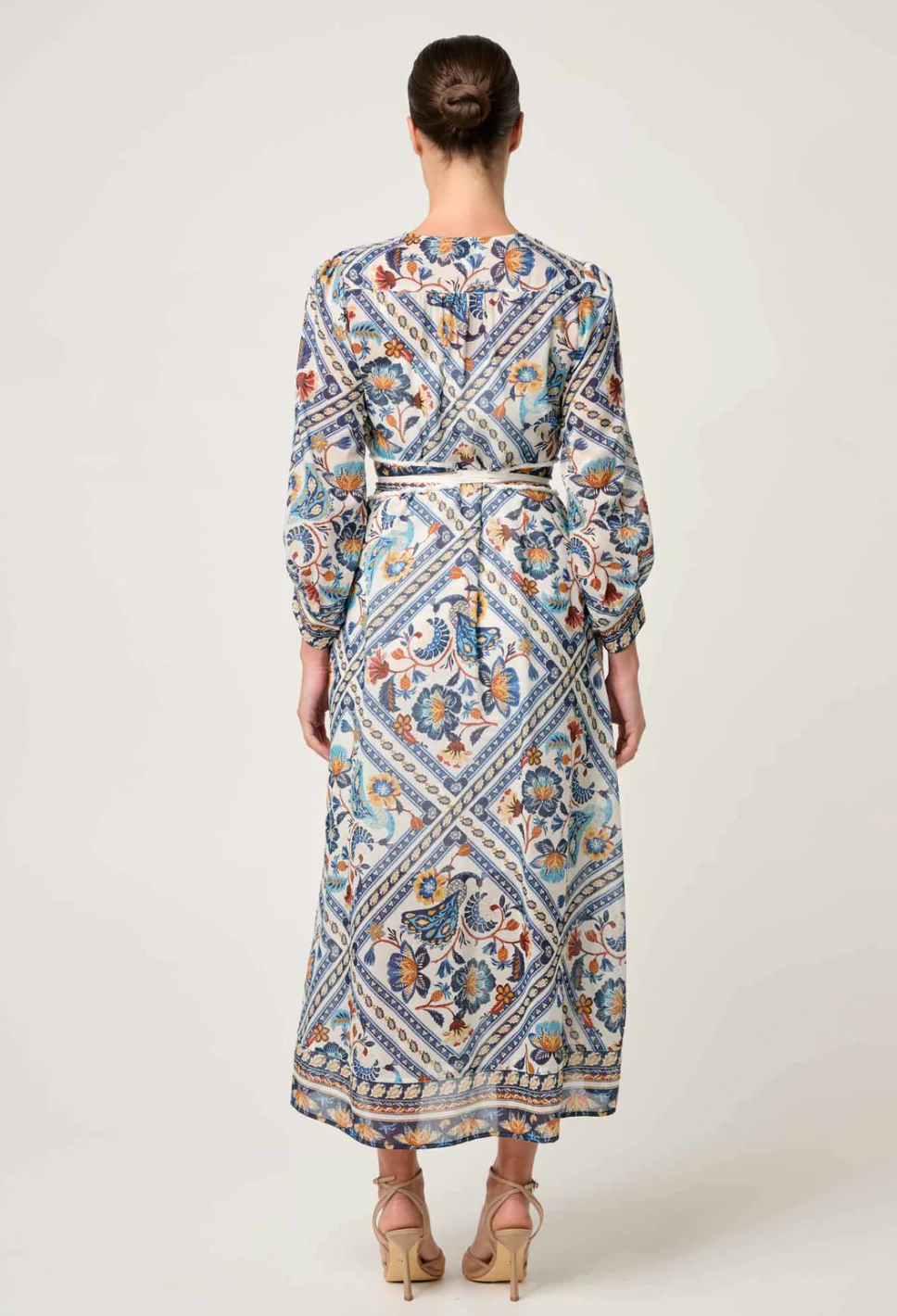 Alexis Contrast Trim Silk Cotton Midi Dress - Petinos Floros