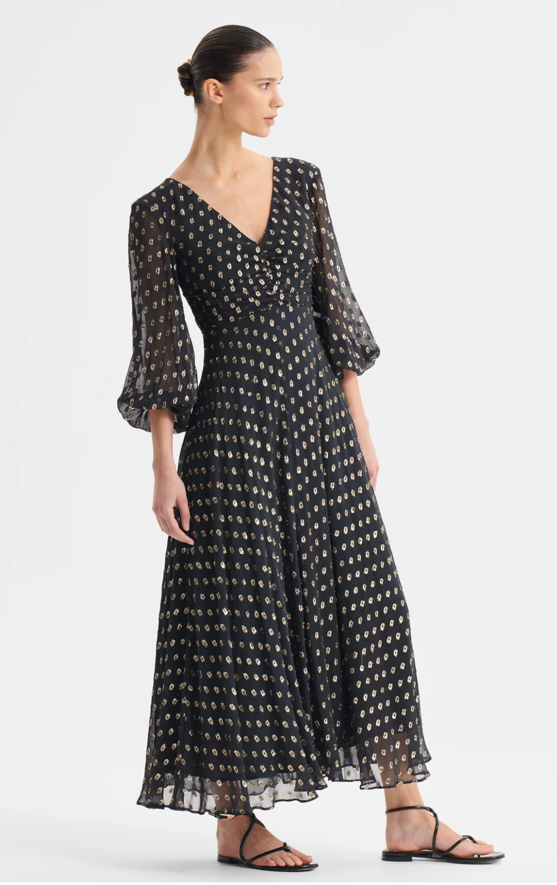 Cecile Midi Dress - Black