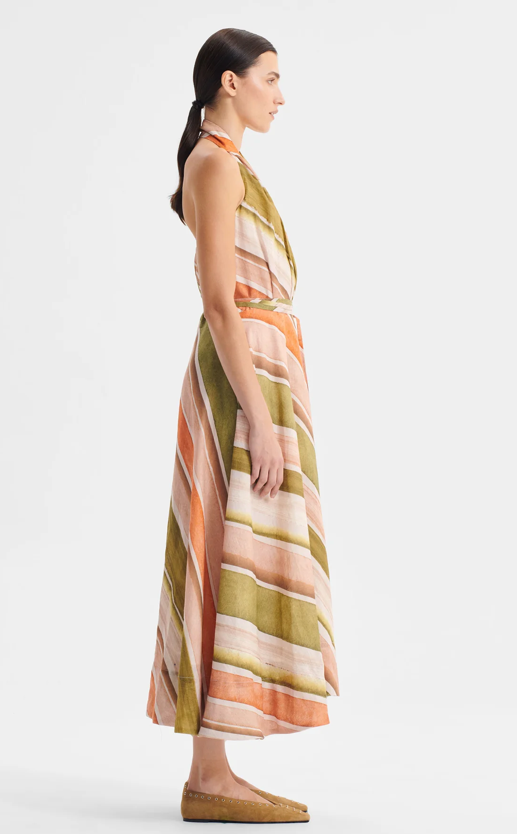 Ronni Linen Halter Dress - Print