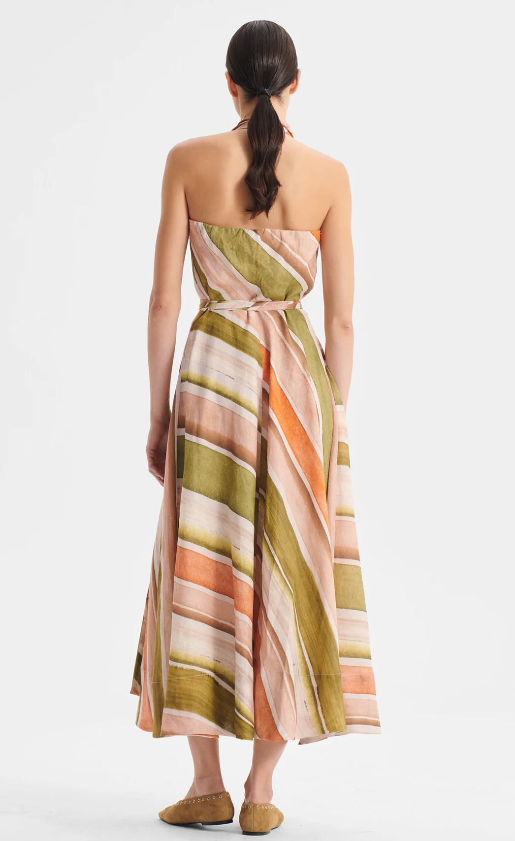 Ronni Linen Halter Dress - Print