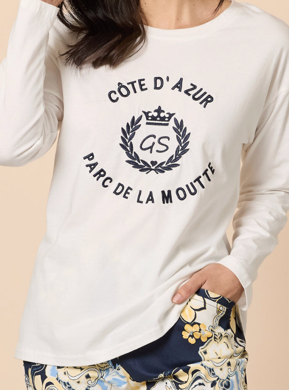 Cote D Azur Logo Tee - Ivory