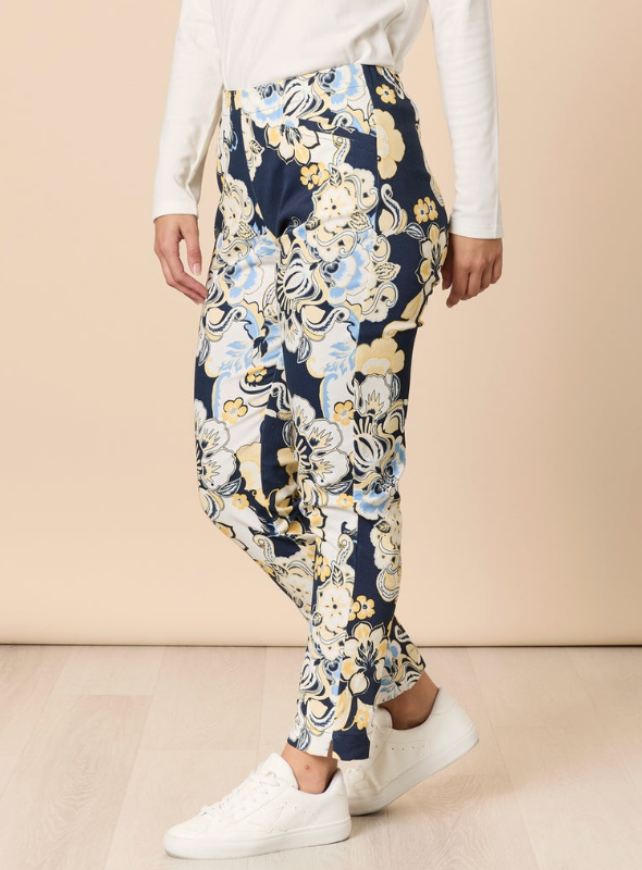 Newport Print Pant - Navy Multi