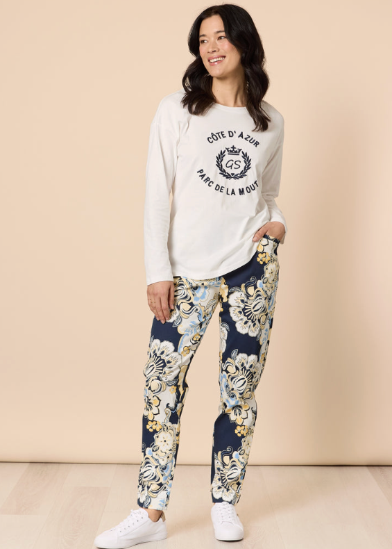 Newport Print Pant - Navy Multi