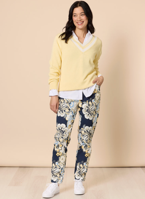 Newport Print Pant - Navy Multi
