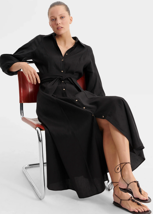 Madelyn Shirt Dress - Black