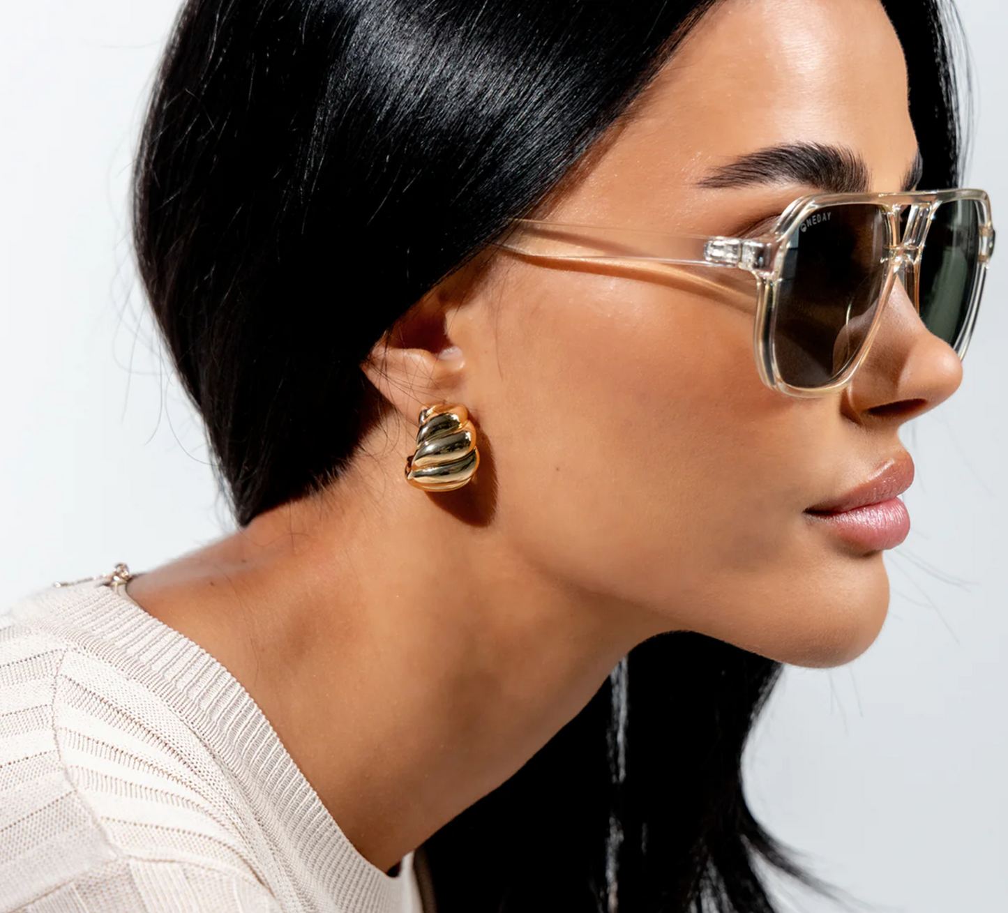Delilah Sunglasses - Champagne Green