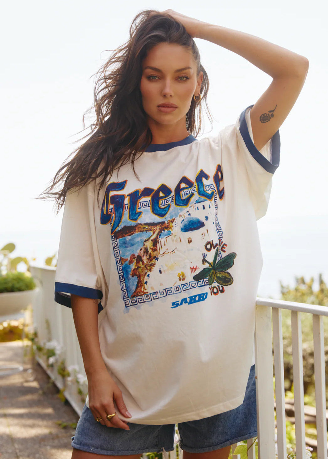 The Greece Love Notes Tee - Marshmellow