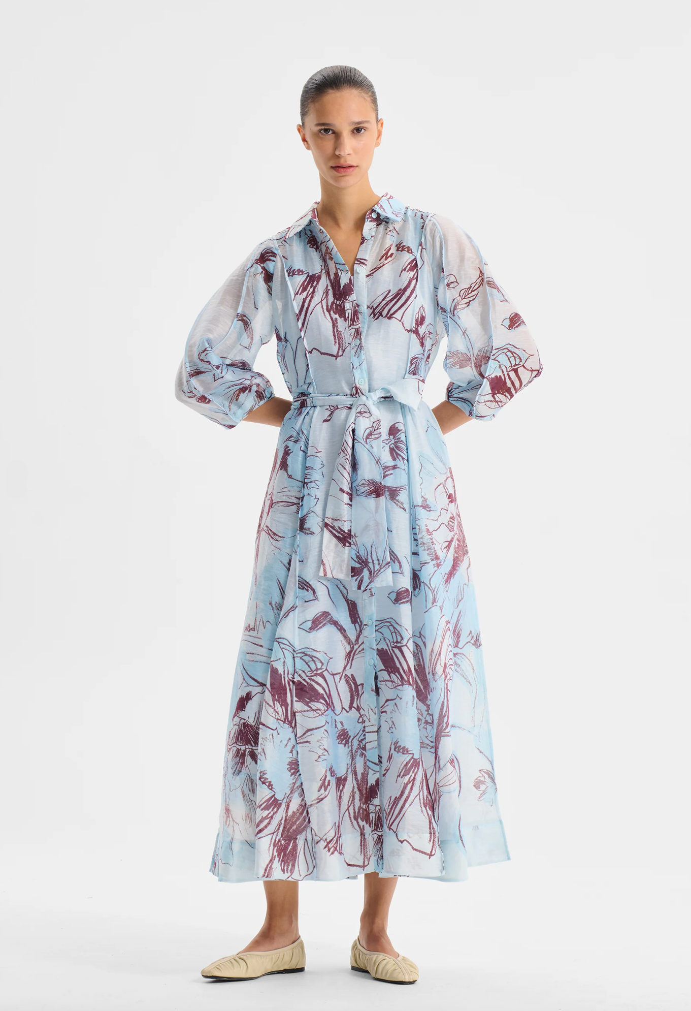 Mae Shirt Dress - Sky