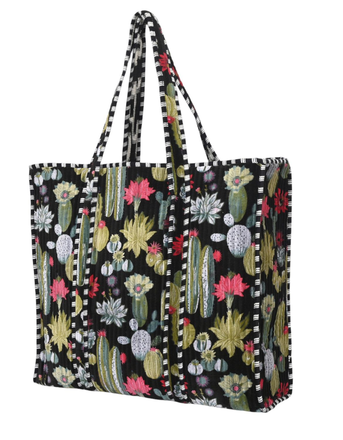 Cactus Velvet Tote - Black