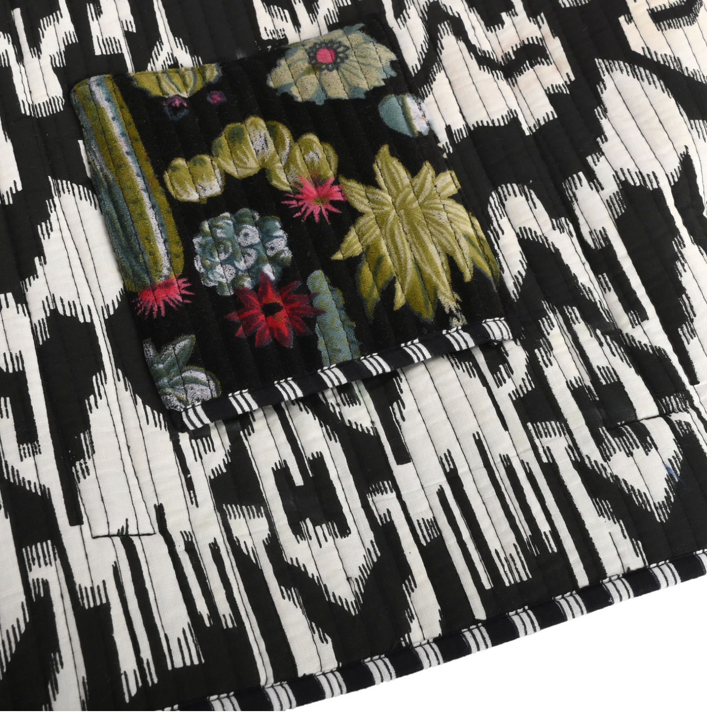 Cactus Velvet Tote - Black