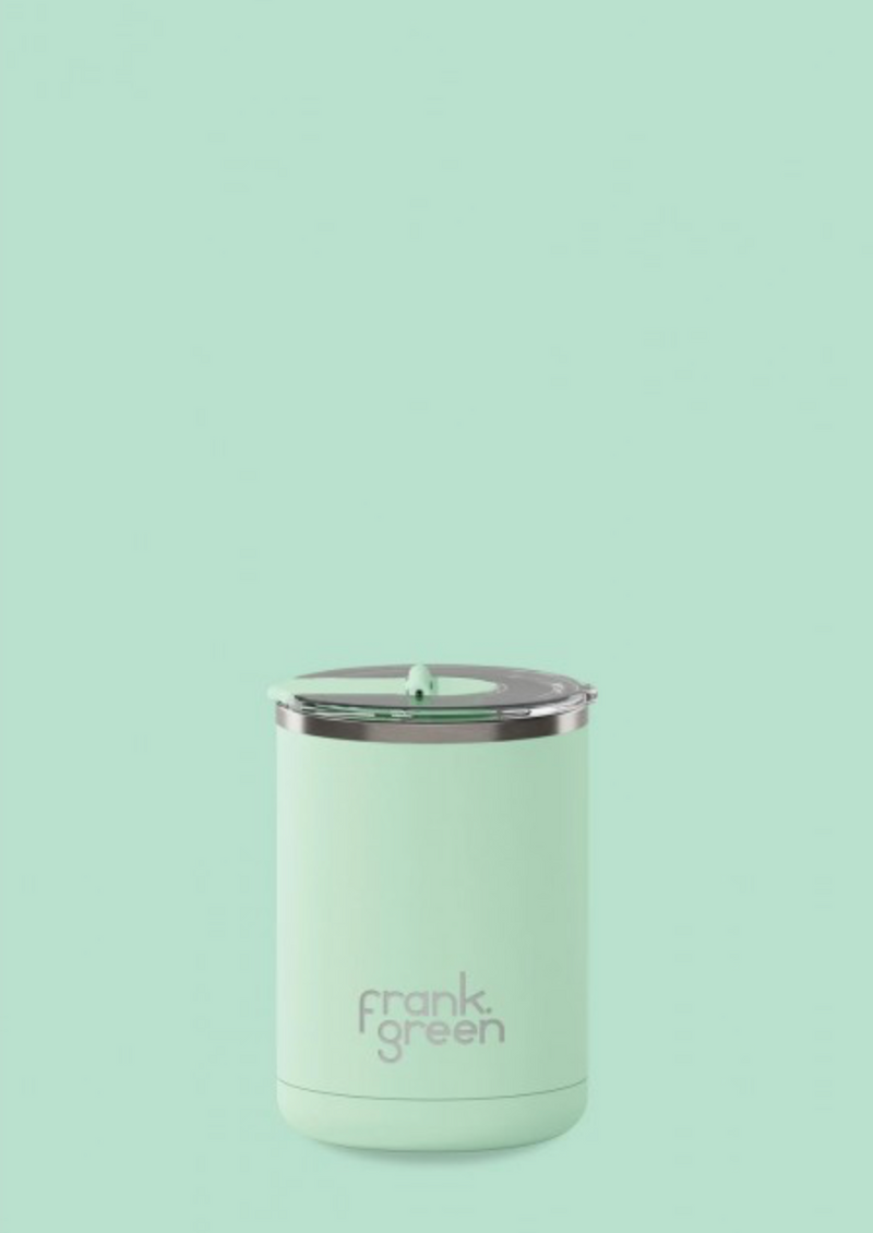 Ceramic Coffee Cup with Hinged Lid - Mint Gelato 12oz