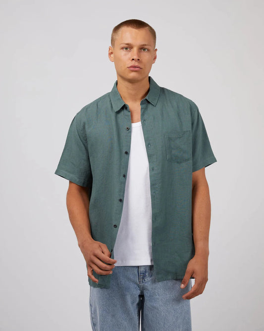 Linen SS Shirt - Pine