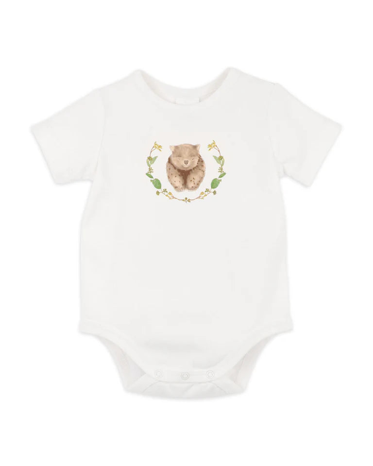 Australian Organic Wombat Bodysuit - Cloud