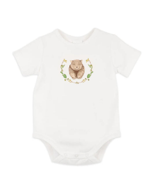 Australian Organic Wombat Bodysuit - Cloud
