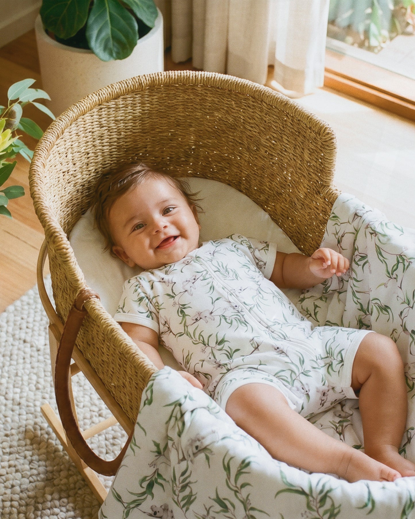 Taylor Organic SS Zip Romper - Taylor Print