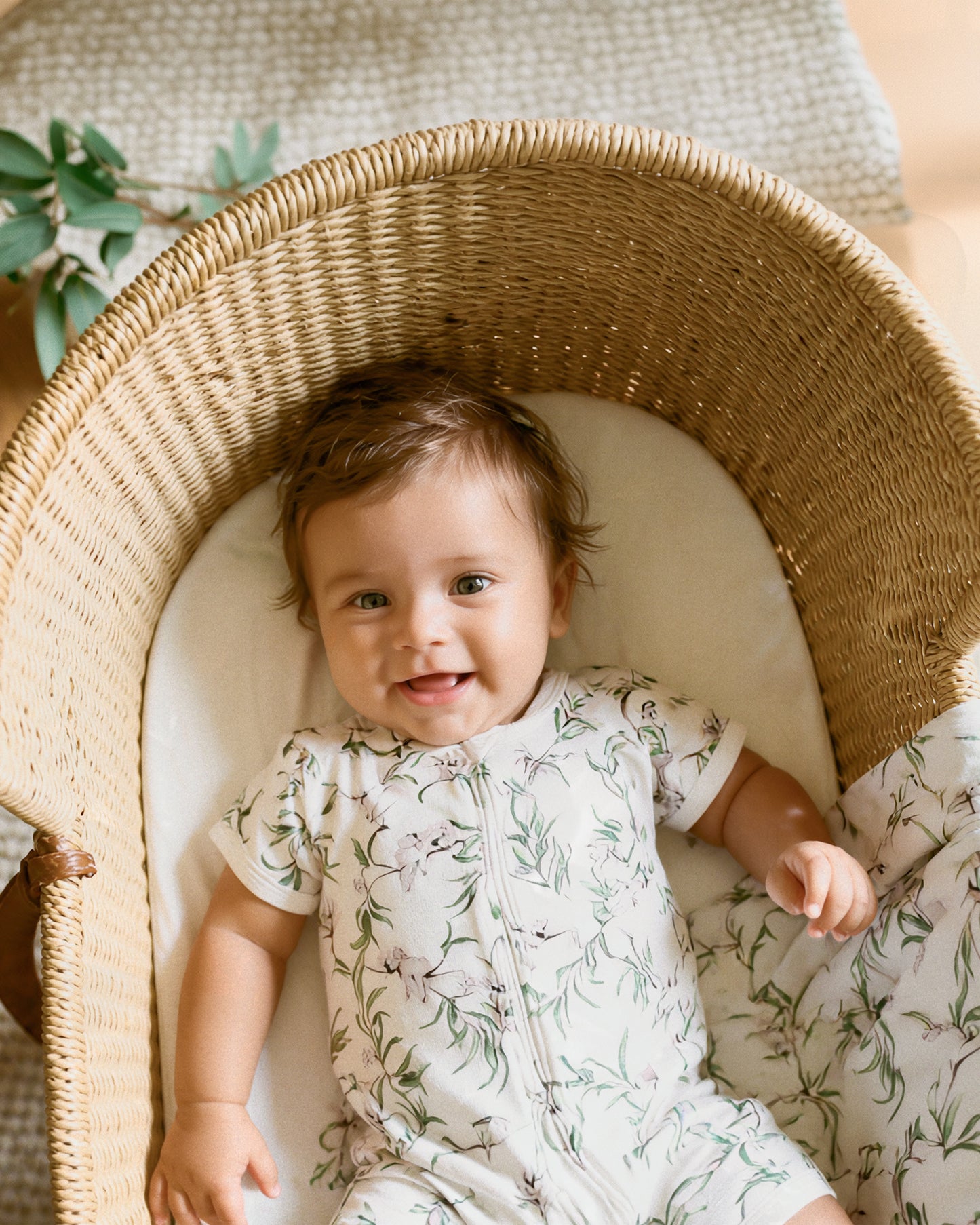 Taylor Organic SS Zip Romper - Taylor Print