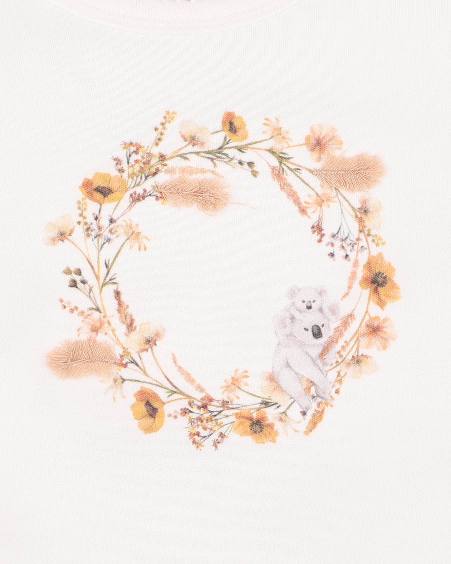 Taylor Organic Floral Koala Bodysuit - Cloud