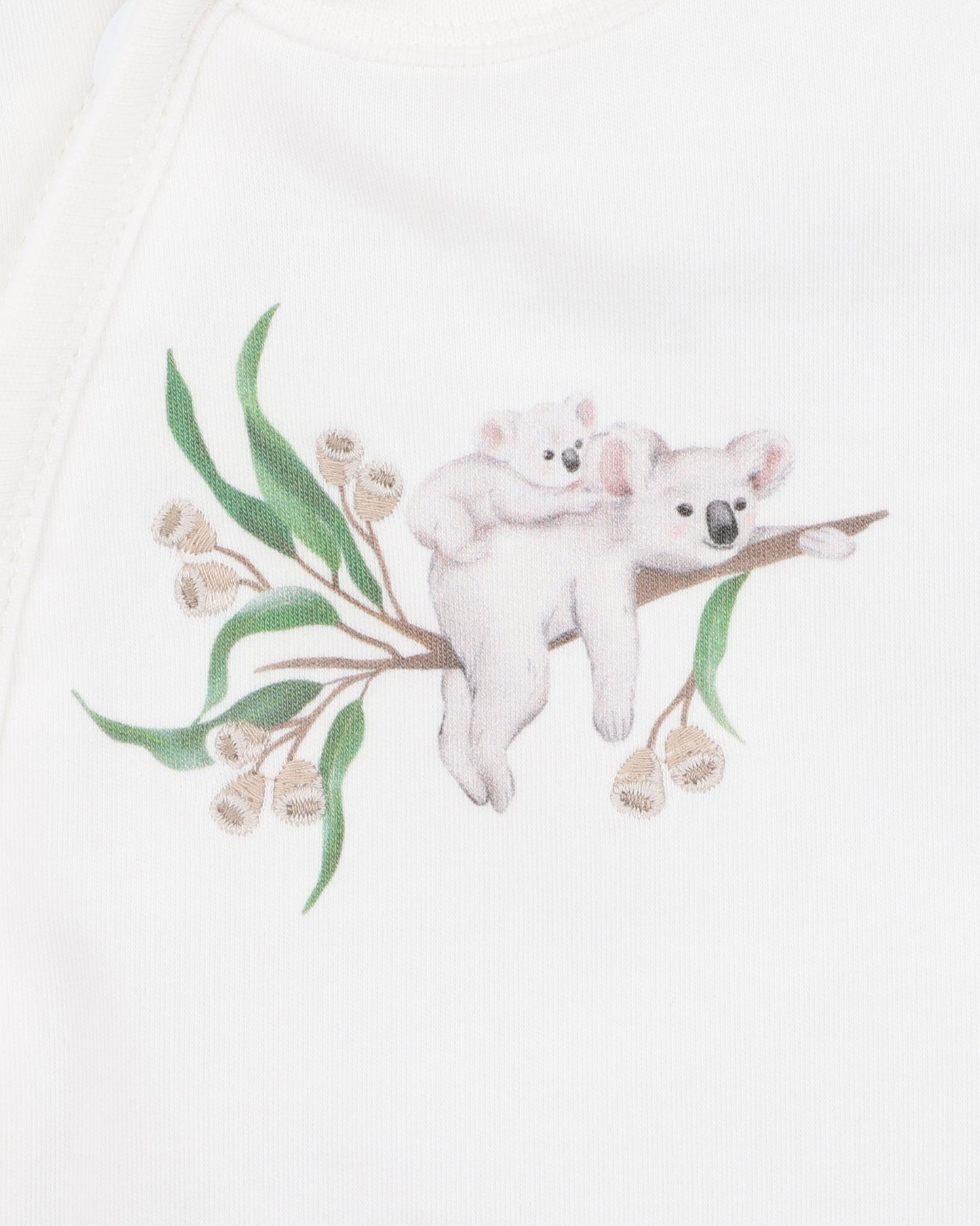 Taylor Organic SS Koala Zip Romper - Cloud