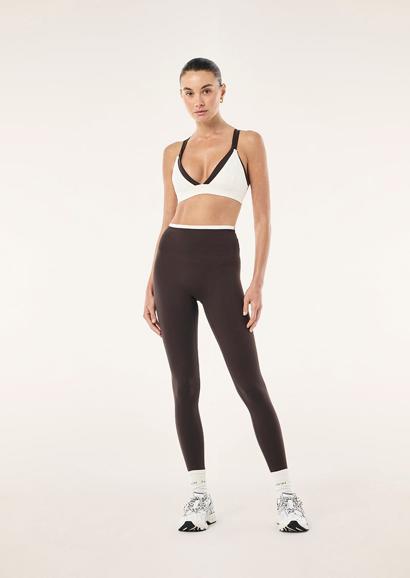 Vita Full Length Legging - Coffee/Whisper White
