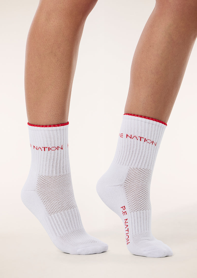Vita Sock - White/College Red 1