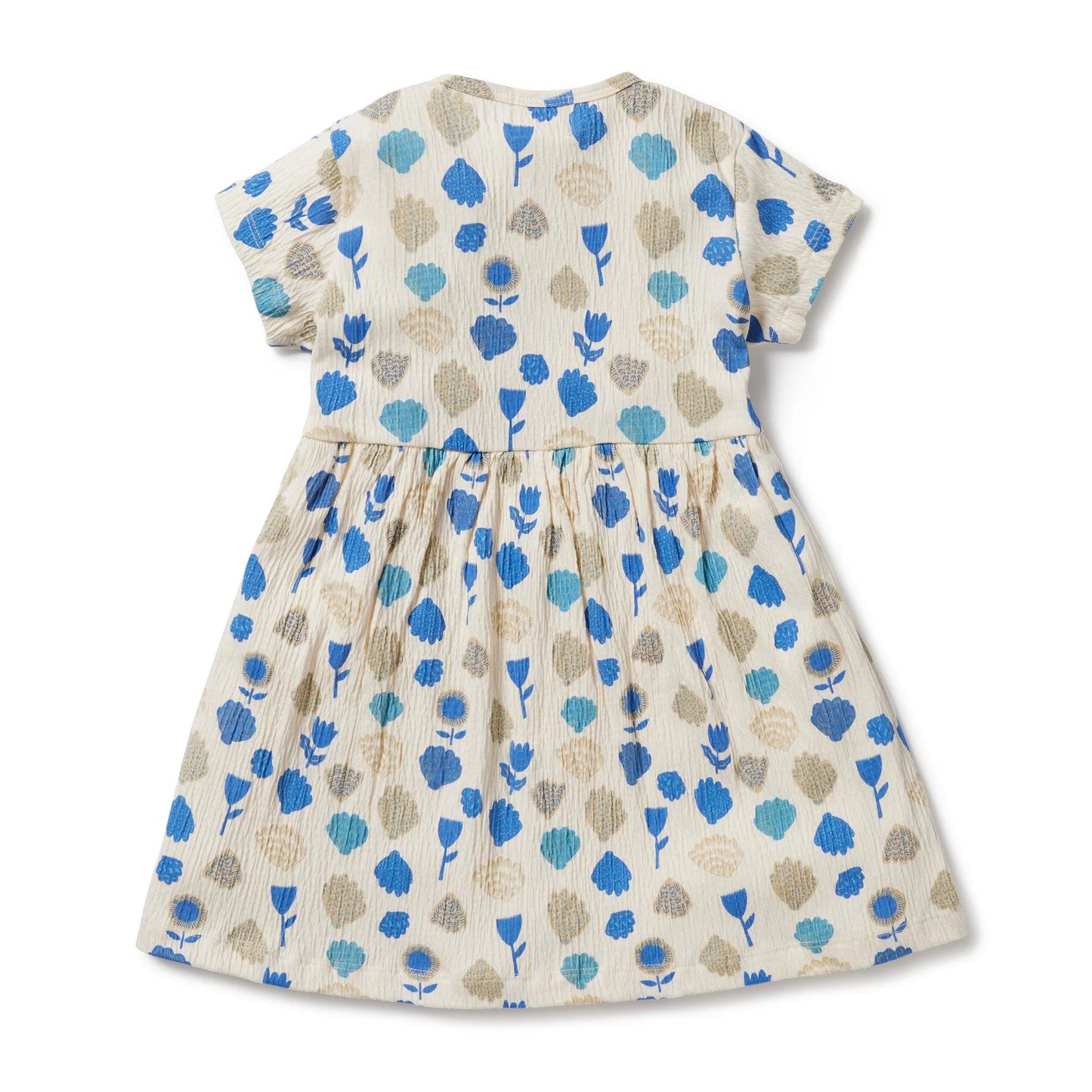 Ocean Breeze Crinkle Button Dress