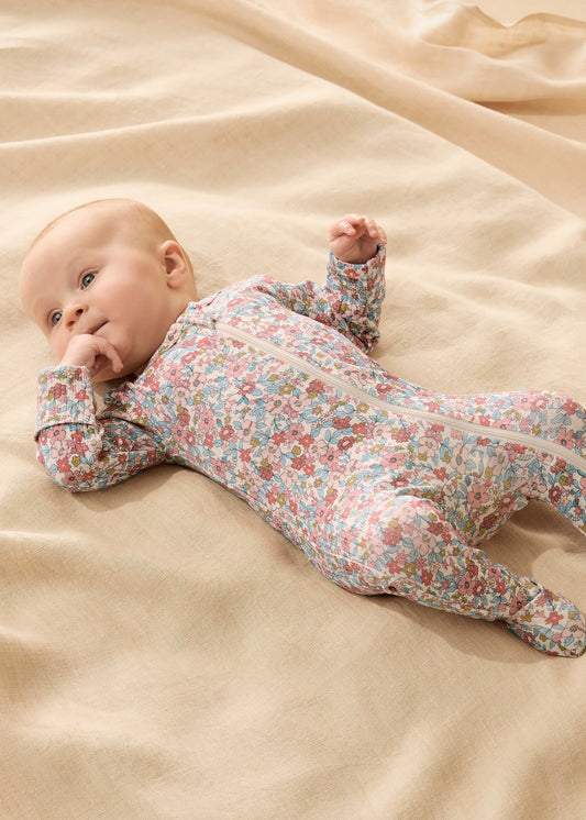Summer Bloom Organic Zipsuit with Feet