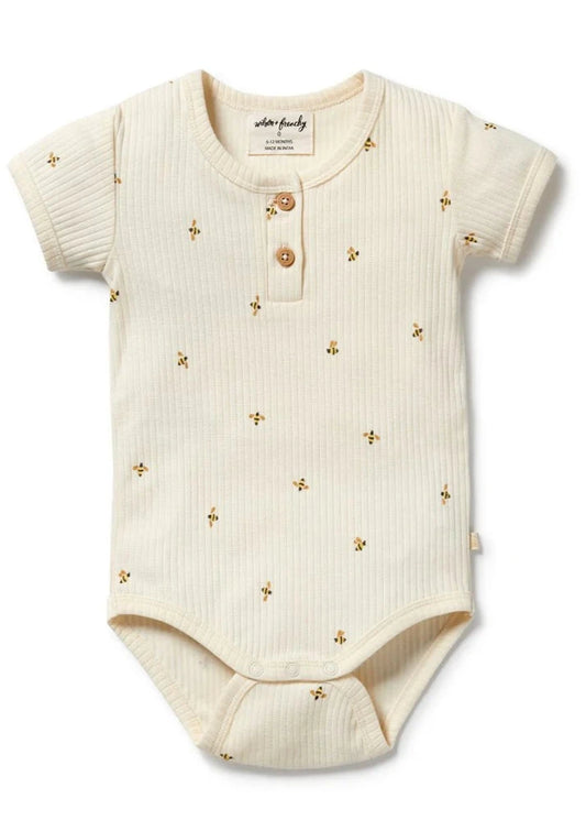 Bee Mine Organic Henley Bodysuit
