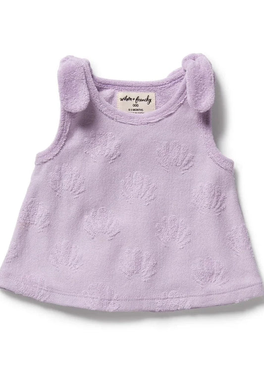 Lavender Shells Organic Terry Singlet - Lavender Shells