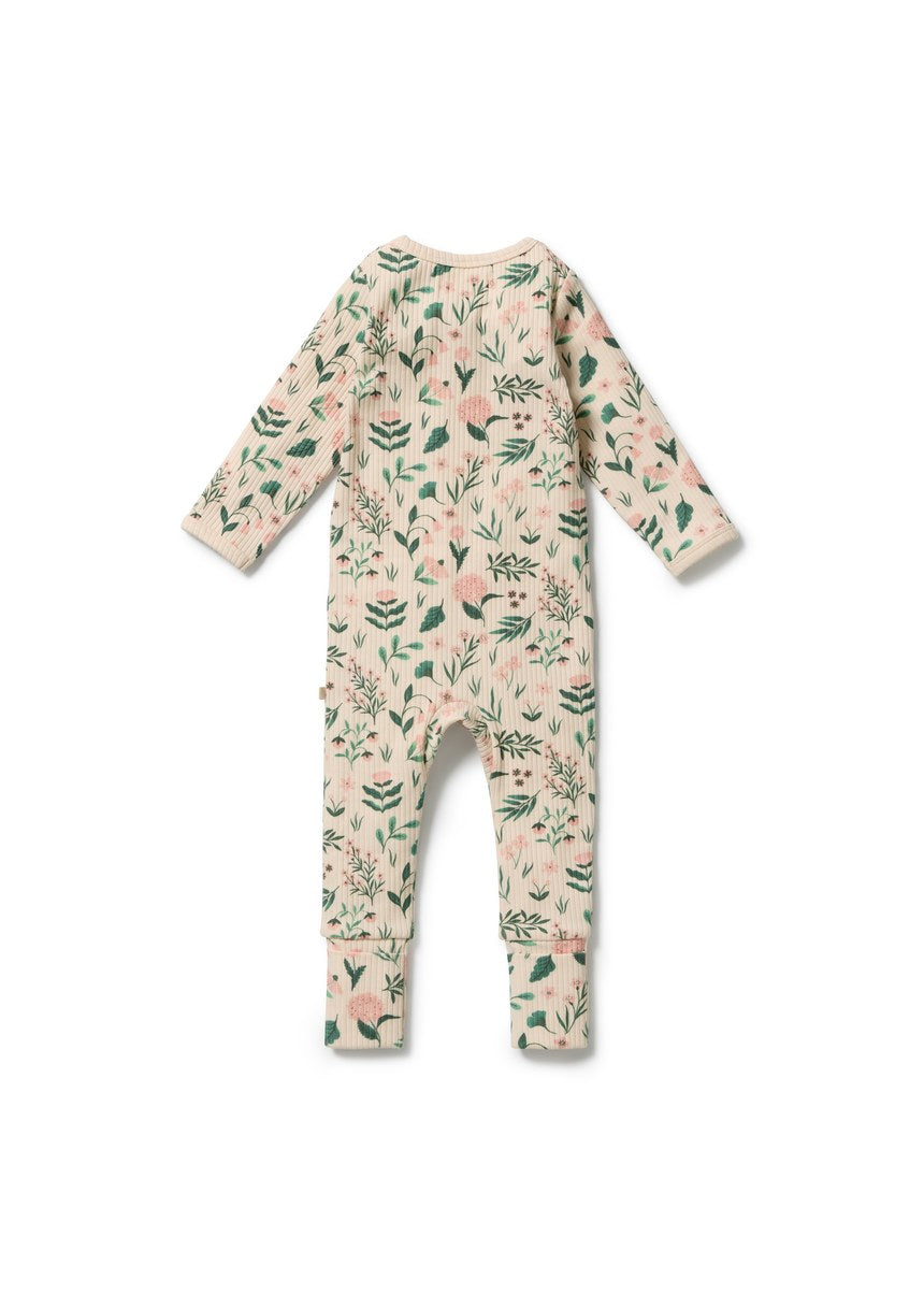 Sweet Bloom Organic Zipsuit with Feet