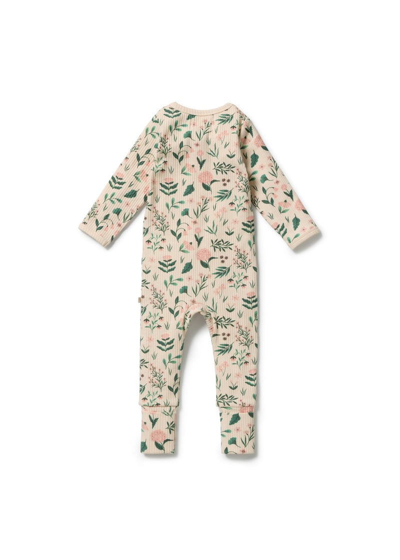 Sweet Bloom Organic Zipsuit with Feet