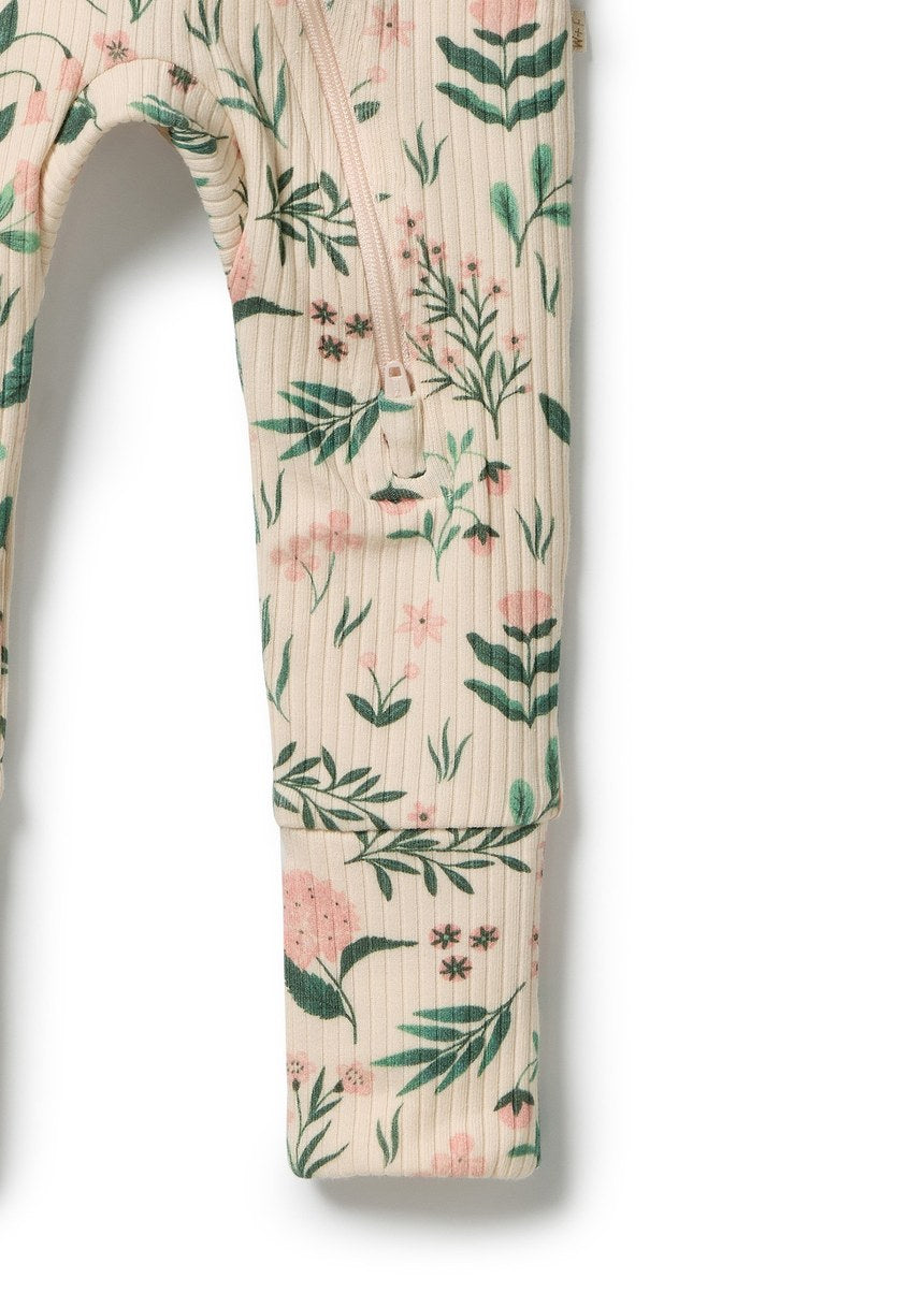 Sweet Bloom Organic Zipsuit with Feet
