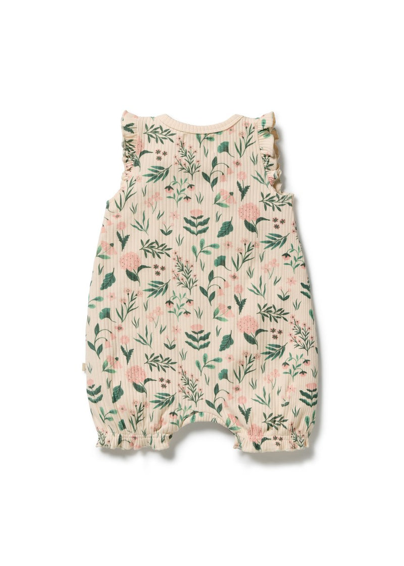 Sweet Bloom Organic Ruffle Zipsuit