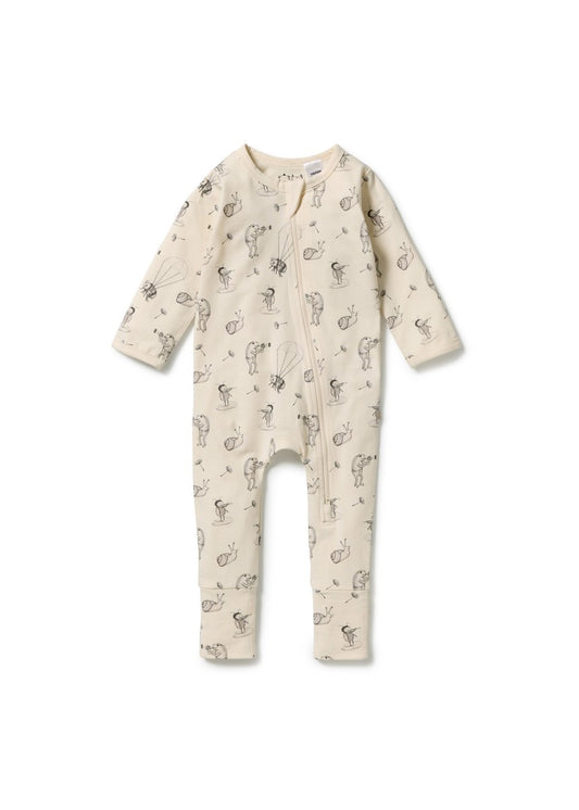 Whispering Willows Organic Zipsuit with Feet