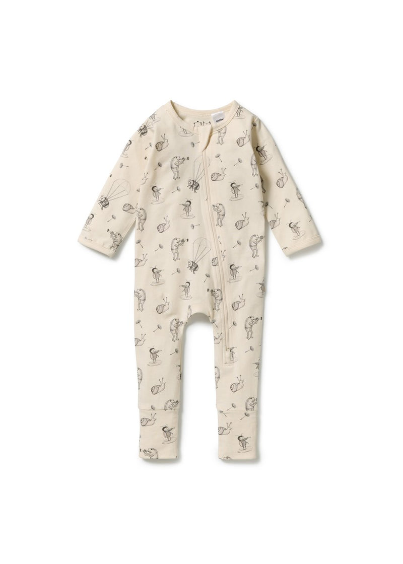 Whispering Willows Organic Zipsuit with Feet
